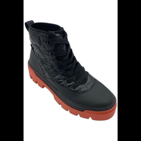 Keds Women's Soho Quilted Nylon/Leather Pop Outsole Boot Black/Red - Medium - Picture 1 of 3